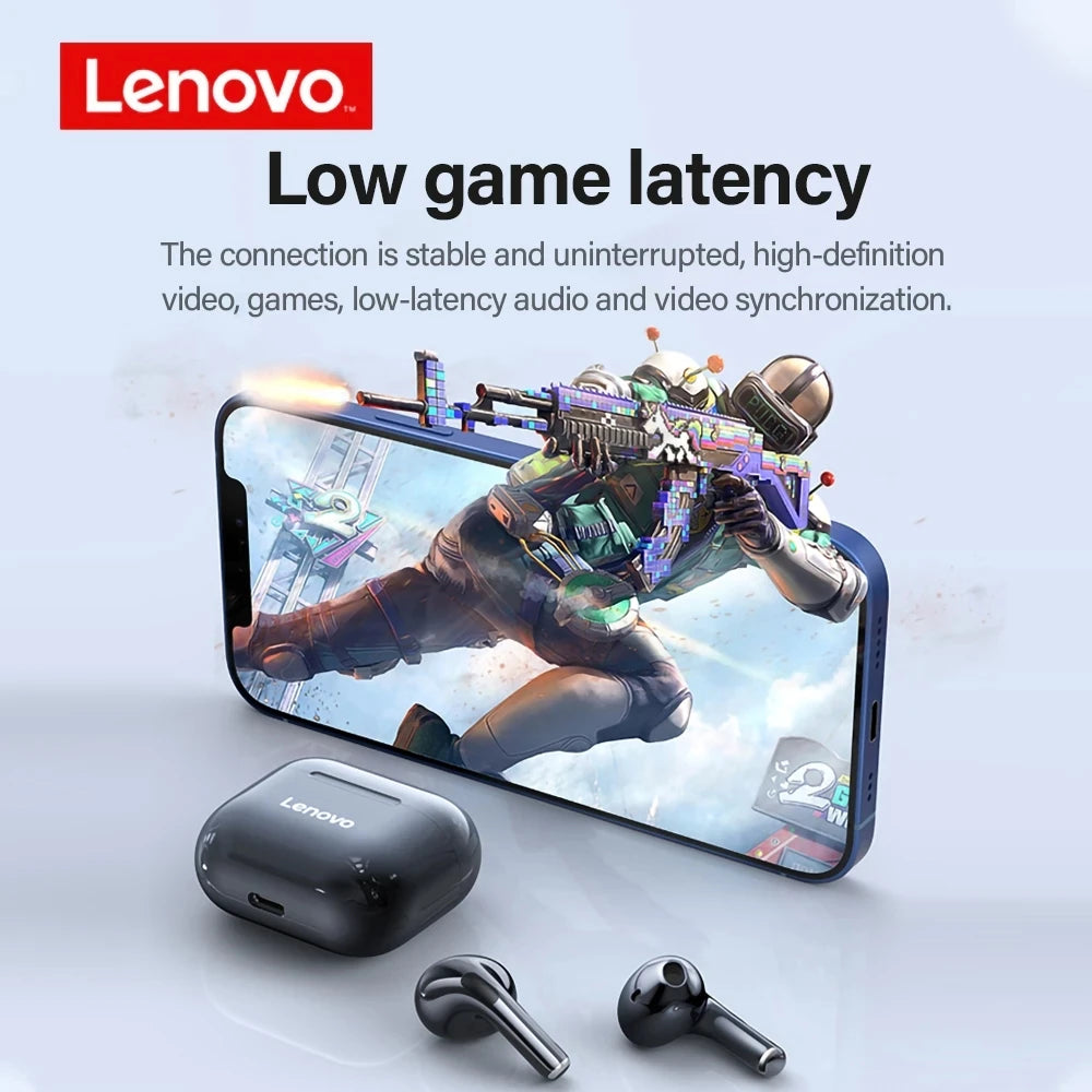 Originální sluchátka Lenovo lp40 Bluetooth 5.0 s pohlcujícím zvukem HIFI TWS s dotykovým ovládáním mikrofonu pro pohyb v dlouhém pohotovostním režimu