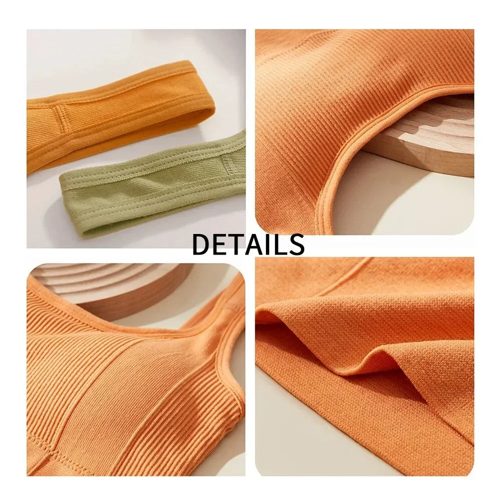 Crop topy pro ženy s vestavěnou podprsenkou, bezešvý drátěný, pohodlný sexy polstrovaná podpora, cvičení na jógu, sportovní zkrácené topy