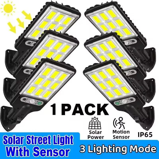 4/6/8ks 108 COB senzor Street 3 světelné režimy Venkovní voděodolné bezpečnostní solární lampy pro dálkové ovládání zahradní terasy