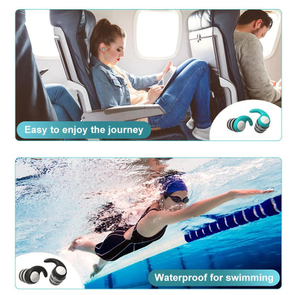 1 pár měkkých silikonových špuntů do uší – potlačení hluku, voděodolné, pohodlné, pro spánek, plavání, vytvoření tichého prostředí