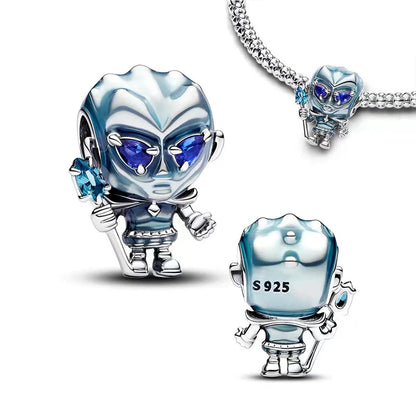 Nové 925 Sterling Silver Módní Dámské korálky s přívěskem Wolf Head Dumbo Vhodné pro náramek Pandora Náhrdelník DIY jemné šperky