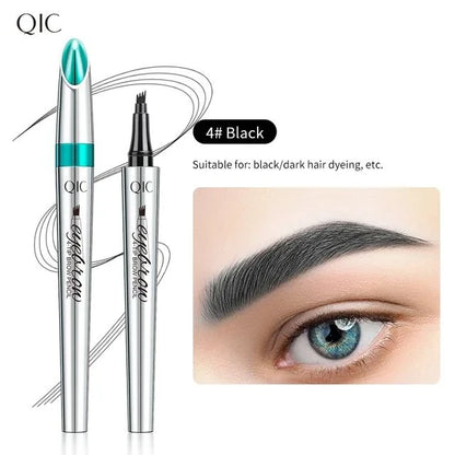 4D Microblading pero na obočí 4 vidličky Tužka na tetování na obočí Dlouhotrvající jemná skica Tekutý make-up na obočí