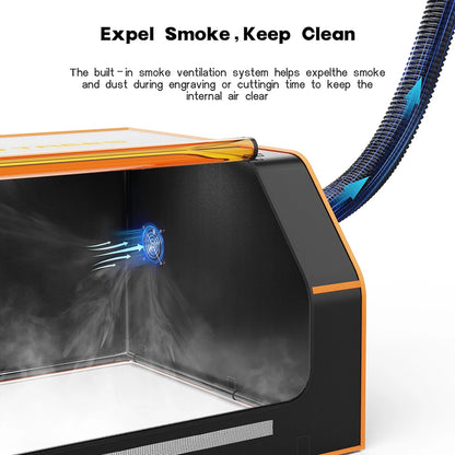 Skříň laserového rytce Twotrees Ohnivzdorný a prachotěsný ochranný kryt 780 x 720 x 460 mm s výfukovým ventilátorem a upevněním na potrubí