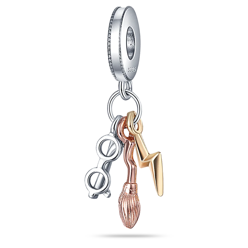 Nové 925 Sterling Silver Módní Dámské korálky s přívěskem Wolf Head Dumbo Vhodné pro náramek Pandora Náhrdelník DIY jemné šperky