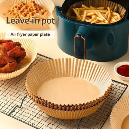 50ks/set Jednorázová papírová vložka do fritézy 23CM Vodotěsná vzduchová fritéza odolná vůči oleji Jednorázové zásobníky na papír na pečení Pečící papír