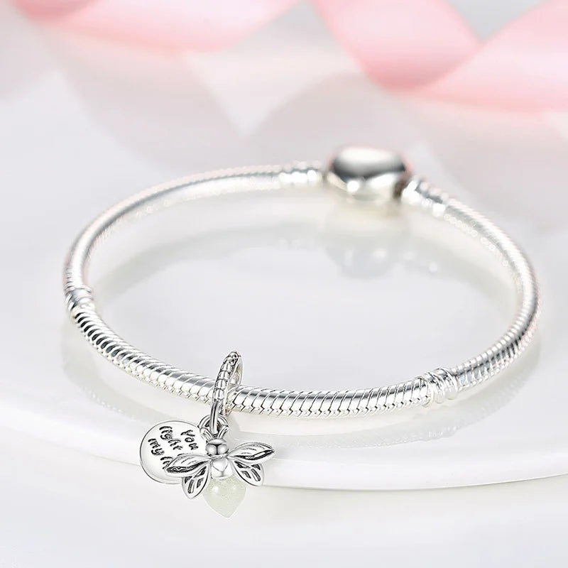 Hot Sale Night Glow Firefly Charm korálky pro Pandora 925 originální náramek ženy 925 stříbrný přívěsek korálek DIY šperků dárek