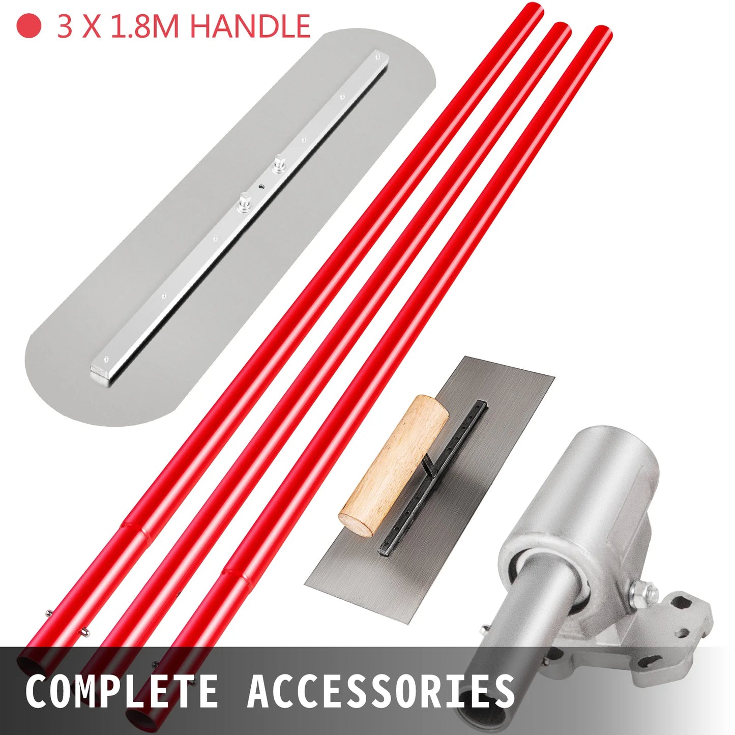 VEVOR Betonový plovák 1200x200mm/1200x300mm Dokončovací Bull plovák se 4 rukojeťmi s kulatým koncem Stavební nářadí na sádrokartonové desky Cementová stěrka