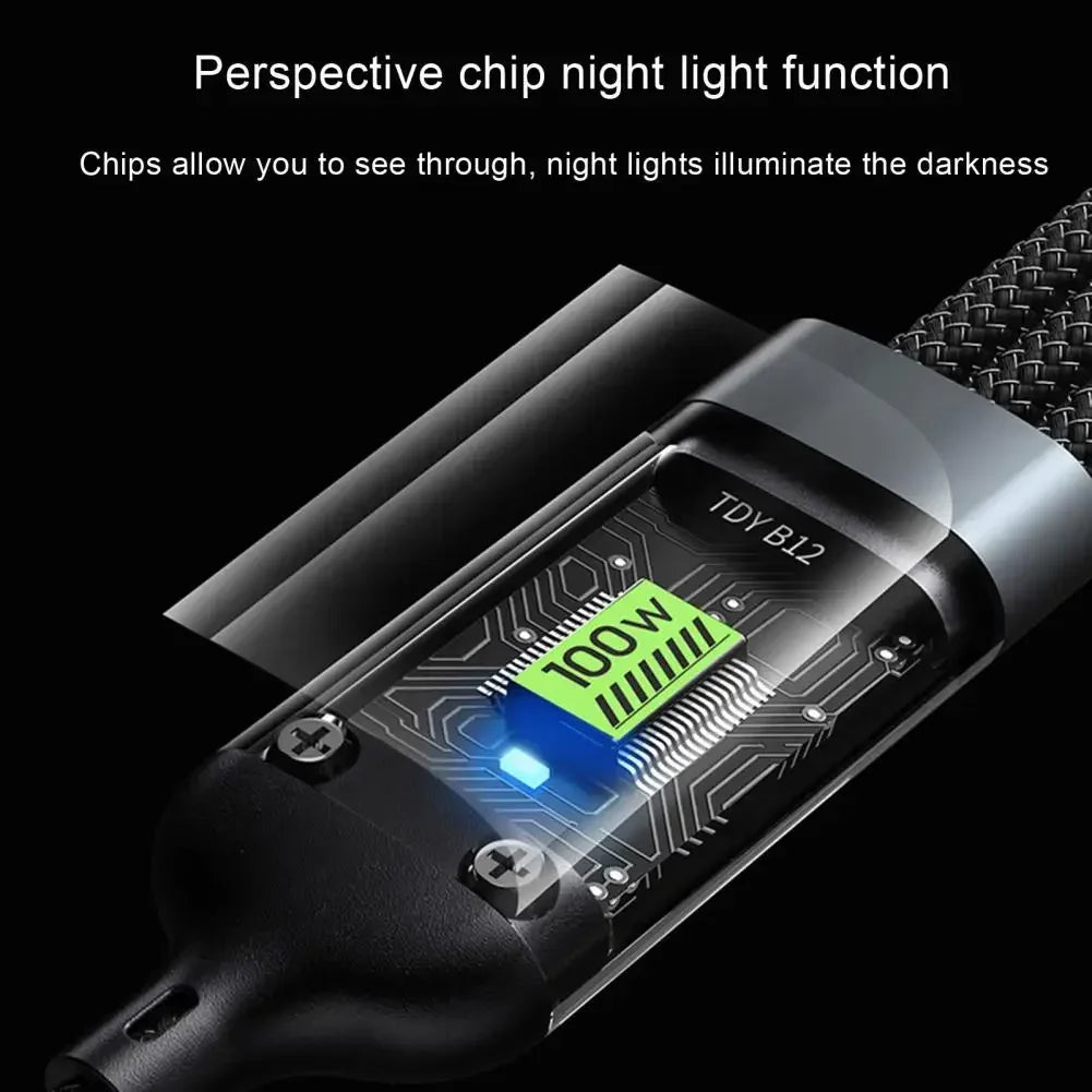 Datový kabel 3-V-1 120W/100W pro iPhone 15-7 Kabel pro rychlé nabíjení USB to TypeC 8pin Mirco USB pro Samsung Huawei Xiaomi USB C