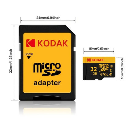 Paměťová karta KODAK Micro SD 512 GB 256 GB AŽ 90 MB/s Class10 U3 32 GB 64 GB 128 GB TF karta 4K HD Pro USB čtečku karet Adaptér Microsd