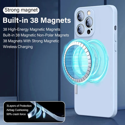 Originální pro Magsafe magnetické pouzdro pro iPhone 15 14 13 12 11 Pro Max Mini X XR XS 8 Plus tekutý silikonový kryt bezdrátového nabíjení