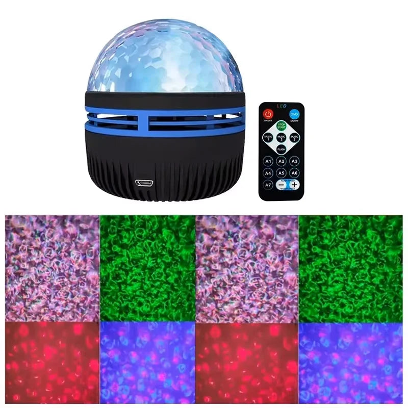 GGbingo noční světlo vlnitá projekce dobíjecí dálkové ovládání mini noční světlo pro obývací pokoj dekorace ložnice