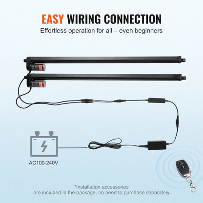 VEVOR 2PCS 12V lineární aktuátor 1000N 30palcová sada elektrického lineárního ovladače motoru IP54 Krytí pro domácí televizní stolek Zvedání pohovky
