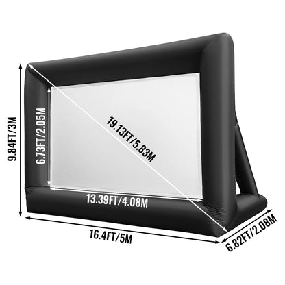 VEVOR 5Mx3M nafukovací filmový projektor Obrazovka Oxford látkový materiál Velká plocha displeje Domácí kino pro venkovní kempování