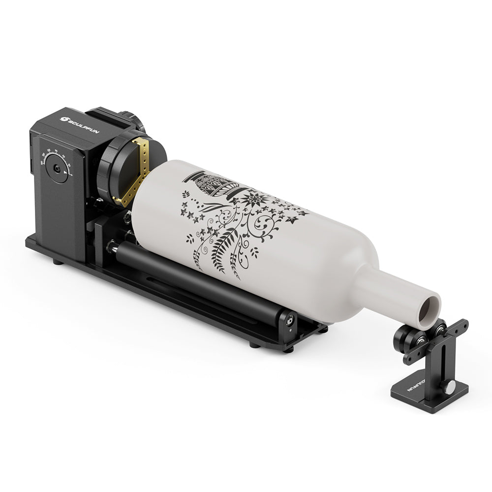 SCULPFUN RA Pro Max 4 in 1 Laser Rotary Module with Roller, for Laser Engraving Cylindrical/Irregularly Round Objects