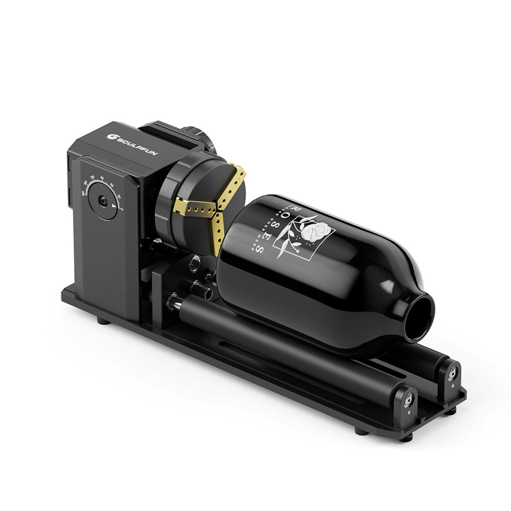 SCULPFUN RA Pro Max 4 in 1 Laser Rotary Module with Roller, for Laser Engraving Cylindrical/Irregularly Round Objects