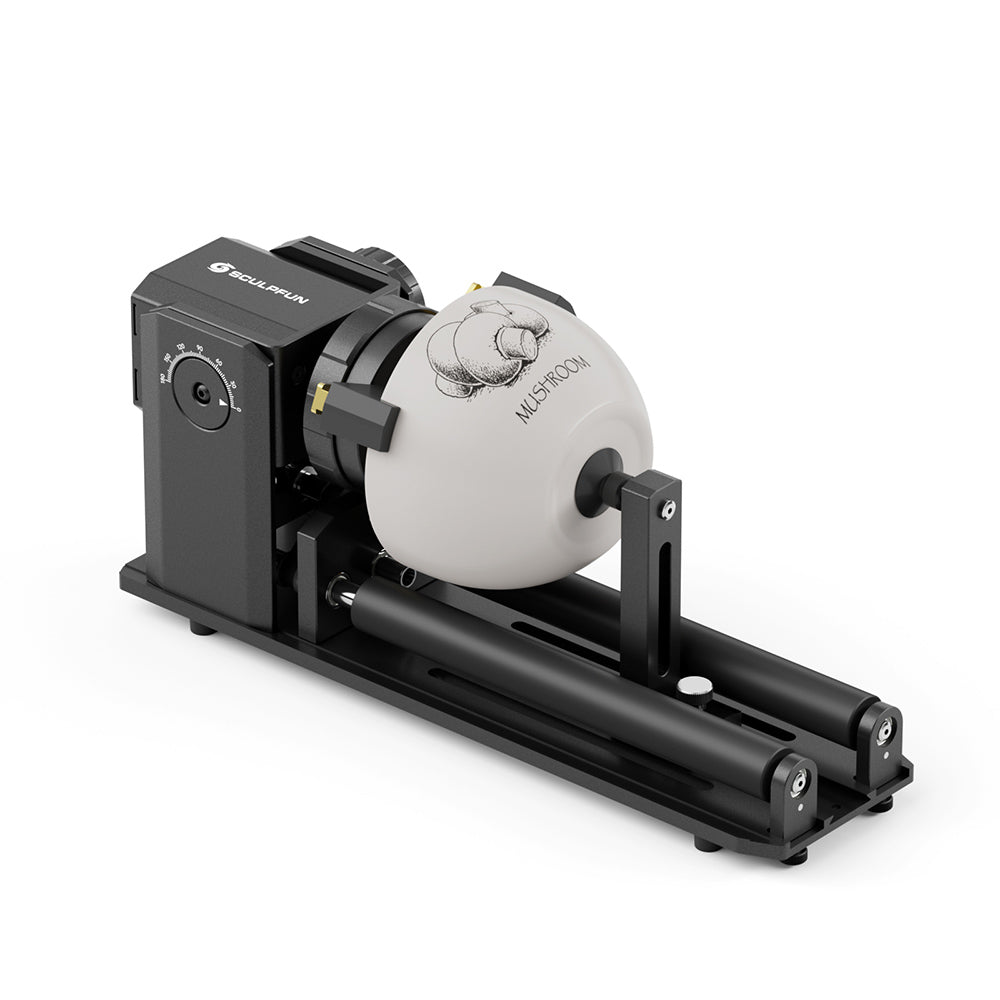 SCULPFUN RA Pro Max 4 in 1 Laser Rotary Module with Roller, for Laser Engraving Cylindrical/Irregularly Round Objects