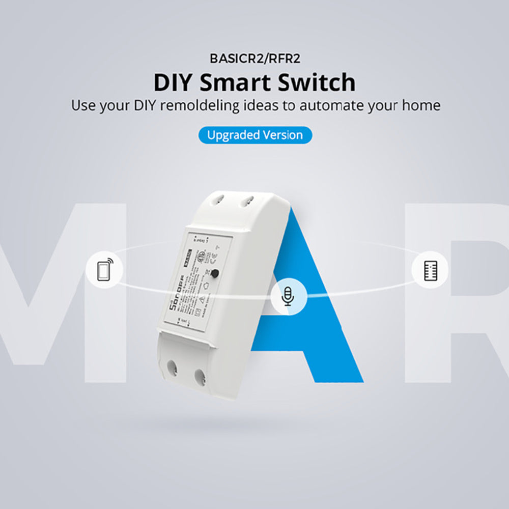 SONOFF Basic R2 Wireless WiFi Smart Switch, DIY Module, for Smart Home Automation, Voice Control, Works with Alexa &amp; Google Home