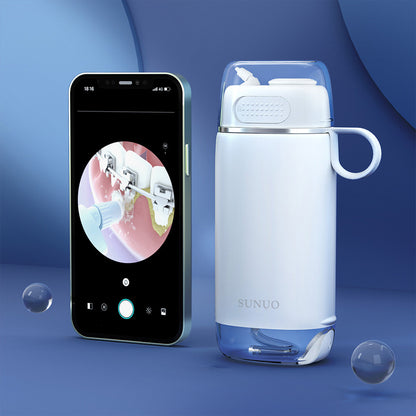 SUNUO C3 PRO Smart Visual Oral Irrigator Dental Washer with UV Sterilization, 5MP HD Camera, WiFi Connection, IPX7 Waterproof - White