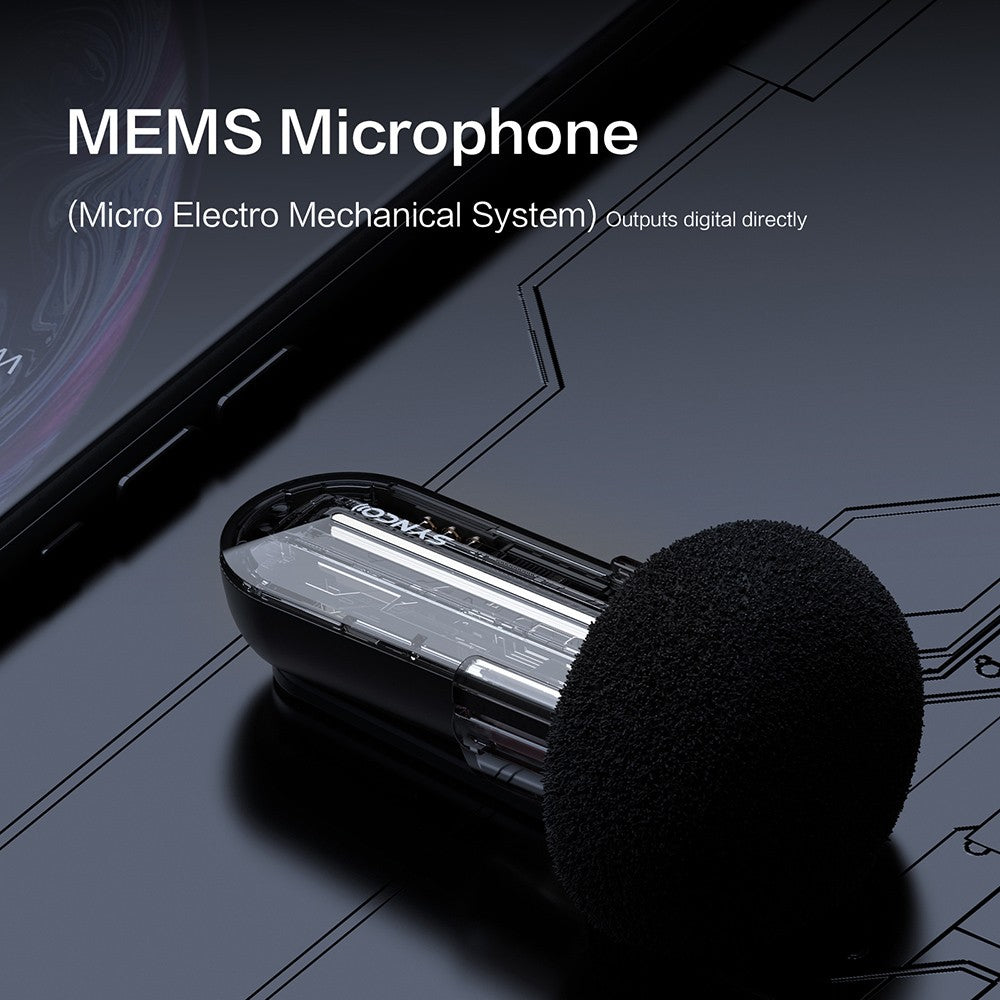 SYNCO P1S Wireless Condenser Microphone for Type-C Android Devices, Auto Contact Pairing, 150m Transmission - Type-C Receiver