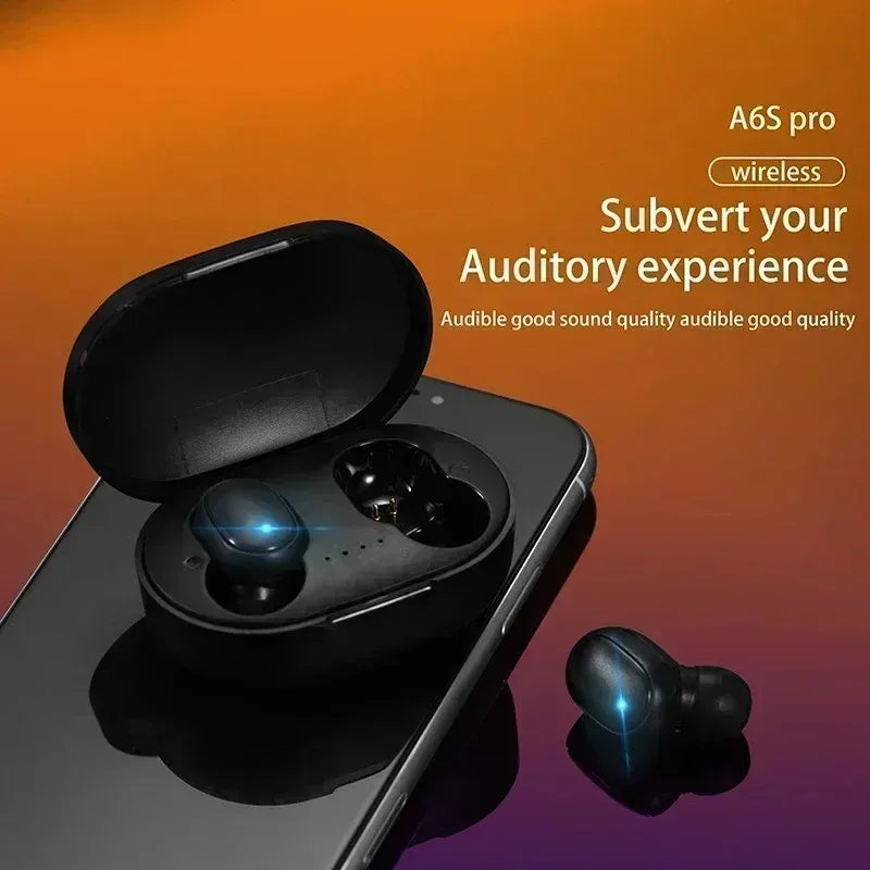 A6S TWS Headset Bezdrátová sluchátka Bluetooth sluchátka Sportovní stereofonní sluchátka Bluetooth sluchátka pro Xiaomi Huawei