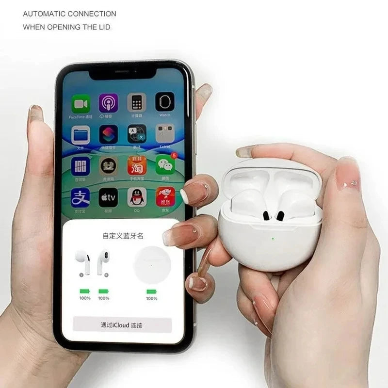 #Original Air Pro 6 TWS Bezdrátová sluchátka Bluetooth sluchátka pro iPhone 15 14 13 12 Pro Max Mini Headset Sluchátka Příslušenství