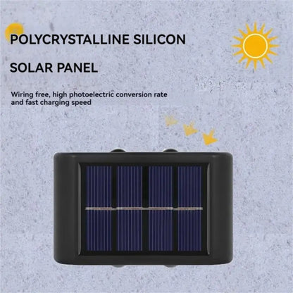 Nástěnná dekorativní svítidla pro domácnost Venkovní osvětlení Svítidla Solární konvexní zrcadlo nahoru a dolů Světlo nástěnné lampy