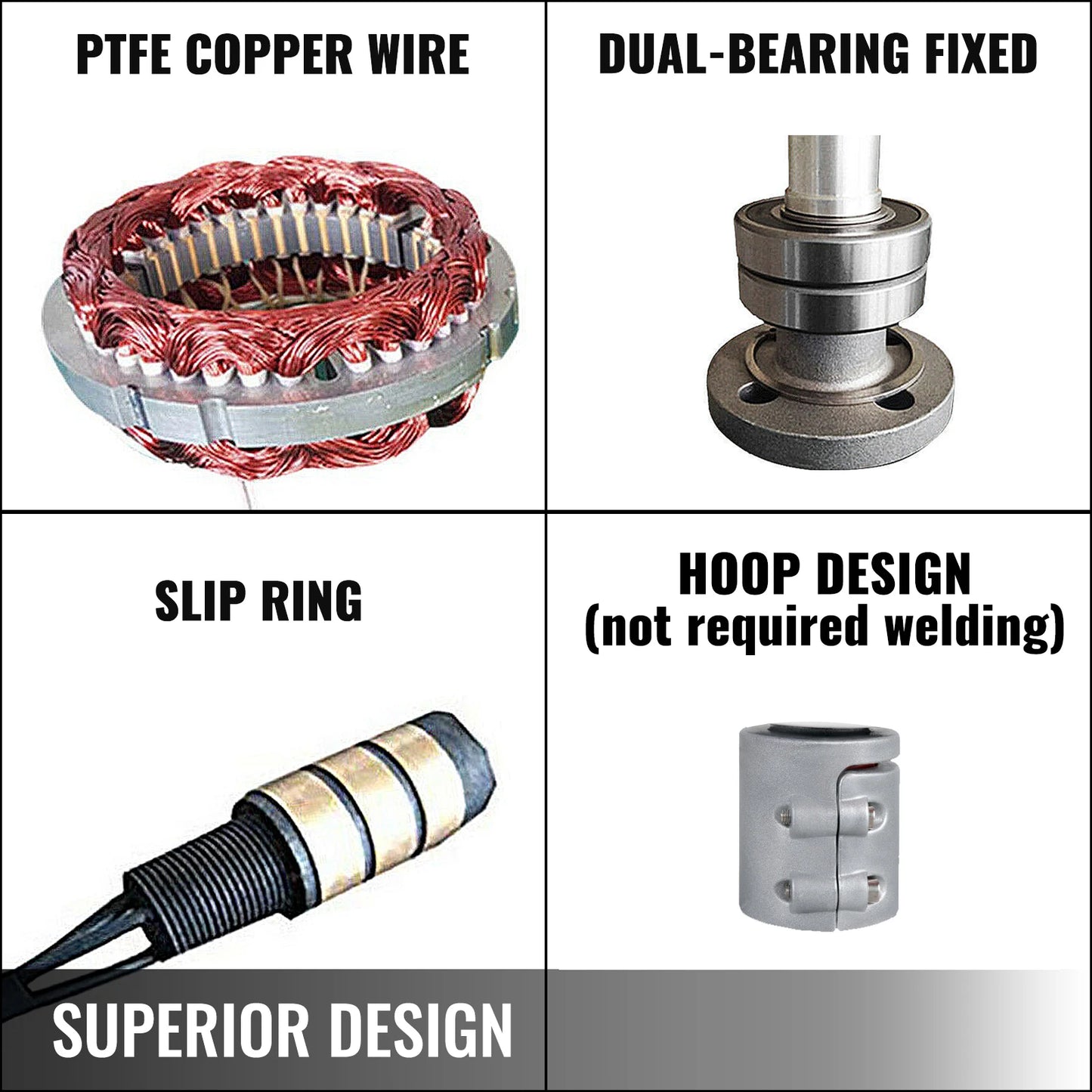 VEVOR Větrný generátor 400W 3 lopatky s regulátorem nabíjení Větrný mlýn RV Yacht Farm Malý větrný generátor Domácí použití Přenosný