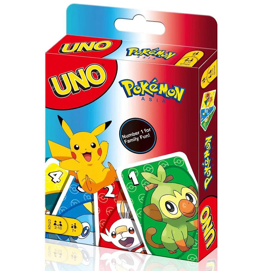 UNO FLIP! Pokemon desková hra Anime Kreslený Pikachu vzor postavy Rodina Legrační Zábava uno Karty Hry Vánoční dárky