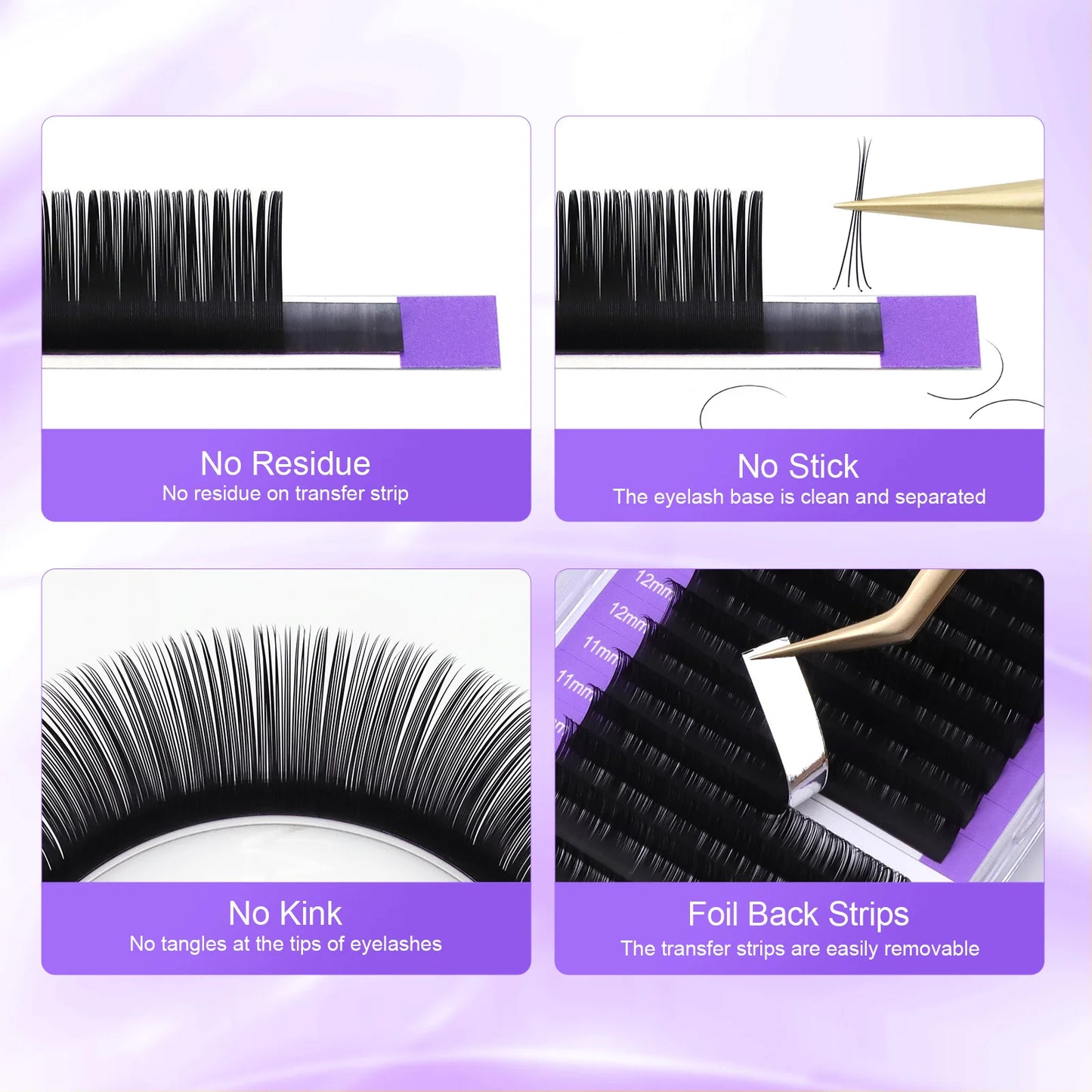 NAGARAKU Individual Lashes Premium Classic prodlužování řas Black Matte Natural Soft