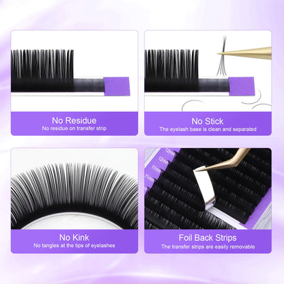 NAGARAKU Individual Lashes Premium Classic prodlužování řas Black Matte Natural Soft