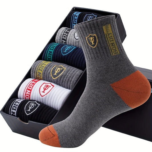 5PCS Set pánské ultra prodyšné stylové sportovní ponožky pro vysoce výkonné basketbalové fotbalové módní multibalení