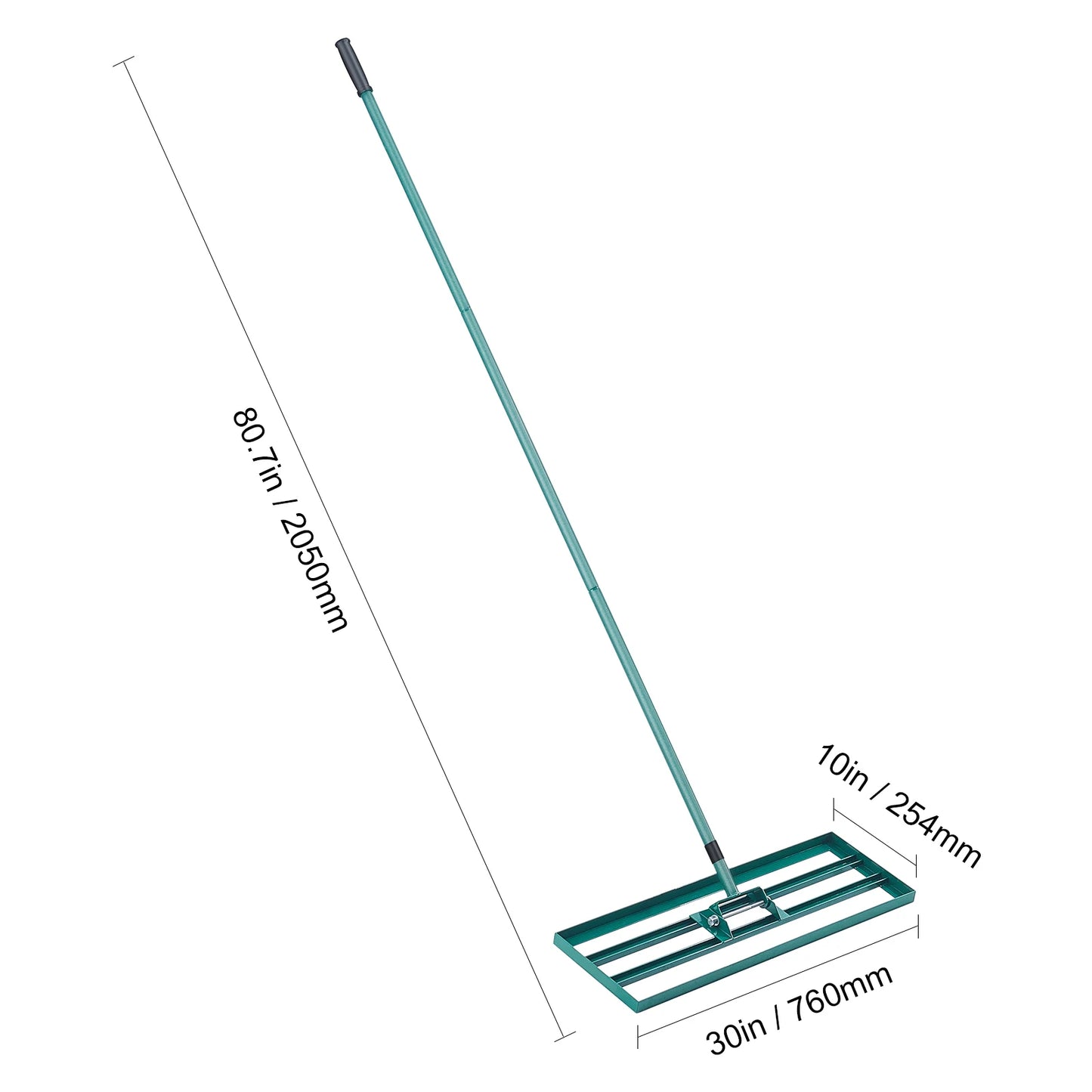 VEVOR Hrablo na vyrovnávání trávníku 36 palců x 10 palců Výkonný vyrovnávač trávníku se 78palcovou ocelovou prodlouženou rukojetí pro zahradní golfovou trávníkovou farmu