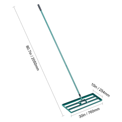 VEVOR Hrablo na vyrovnávání trávníku 36 palců x 10 palců Výkonný vyrovnávač trávníku se 78palcovou ocelovou prodlouženou rukojetí pro zahradní golfovou trávníkovou farmu