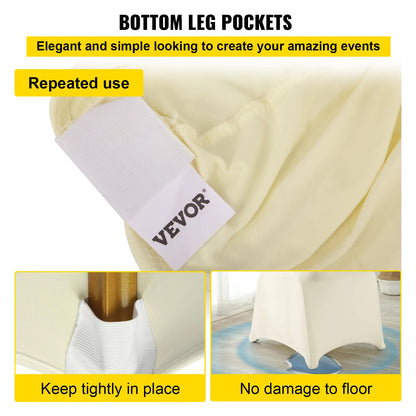 VEVOR 100ks svatební potahy na židle Stretch Polyester Spandex Slipcover Skládací ploché přední potahy na židle pro hotelovou jídelnu