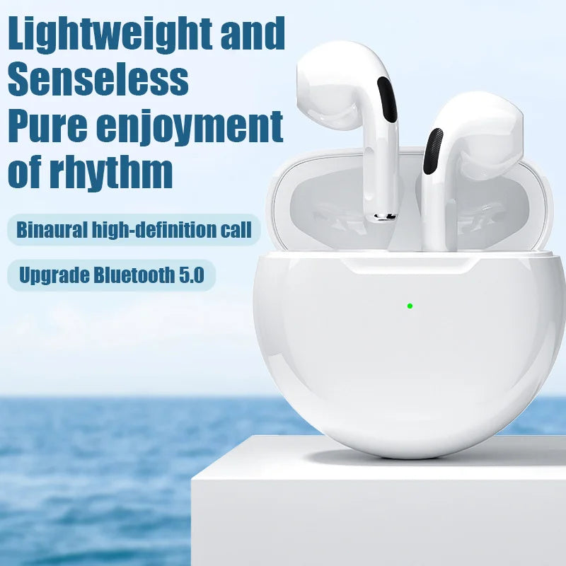 Air Pro 6 TWS Fone Bluetooth sluchátka Bezdrátová sluchátka s Mic Touch Control Bezdrátová Bluetooth Headset Pro 6 Earbuds