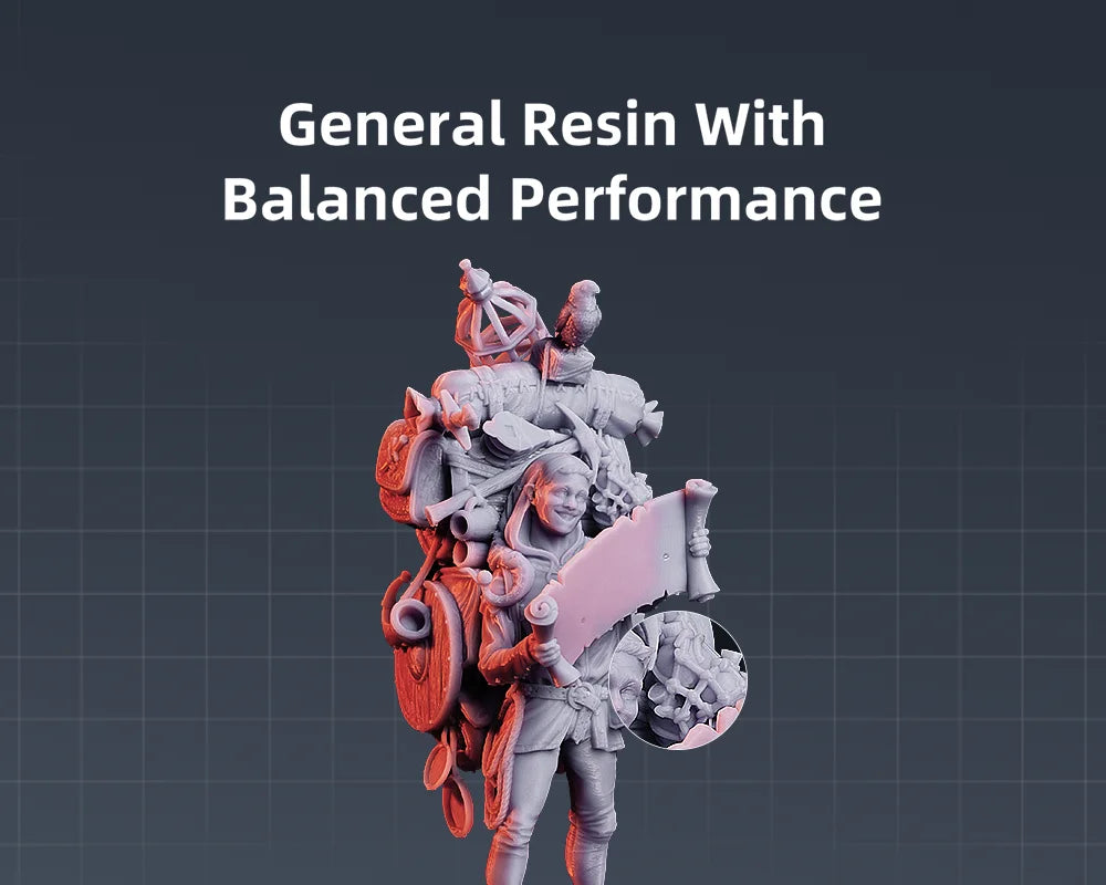 ANYCUBIC Nejnovější HD šedá pryskyřice 405nm UV pryskyřice pro Photon 3D tiskárnu Vysoce přesná UV fotopolymerová pryskyřice