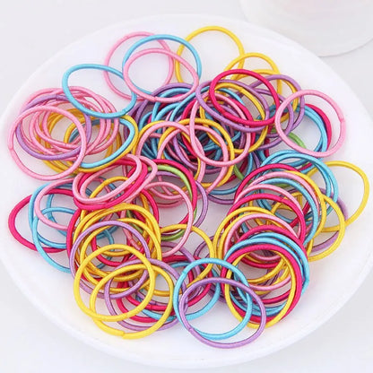 250/300ks Dívčí barevné gumičky do vlasů Sada Nylonová elastická gumička Dětský držák na culík Scrunchies Dětské vlasové doplňky