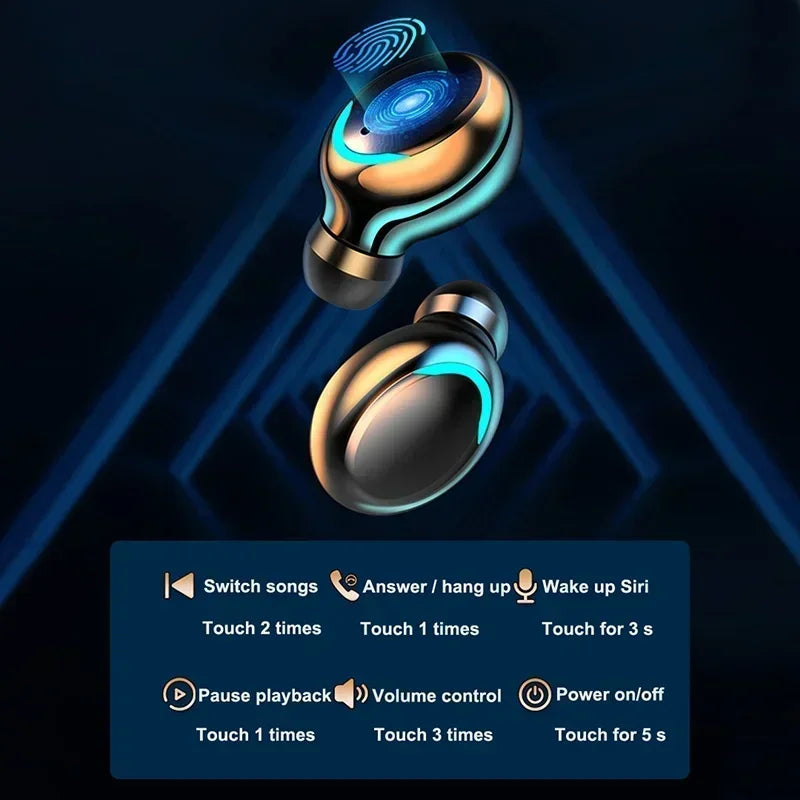 Nová sluchátka Bluetooth F9 9D stereofonní sportovní sluchátka s vysokými basy Handfree dotykové ovládání Bezdrátová sluchátka Tws Vodotěsná sluchátka