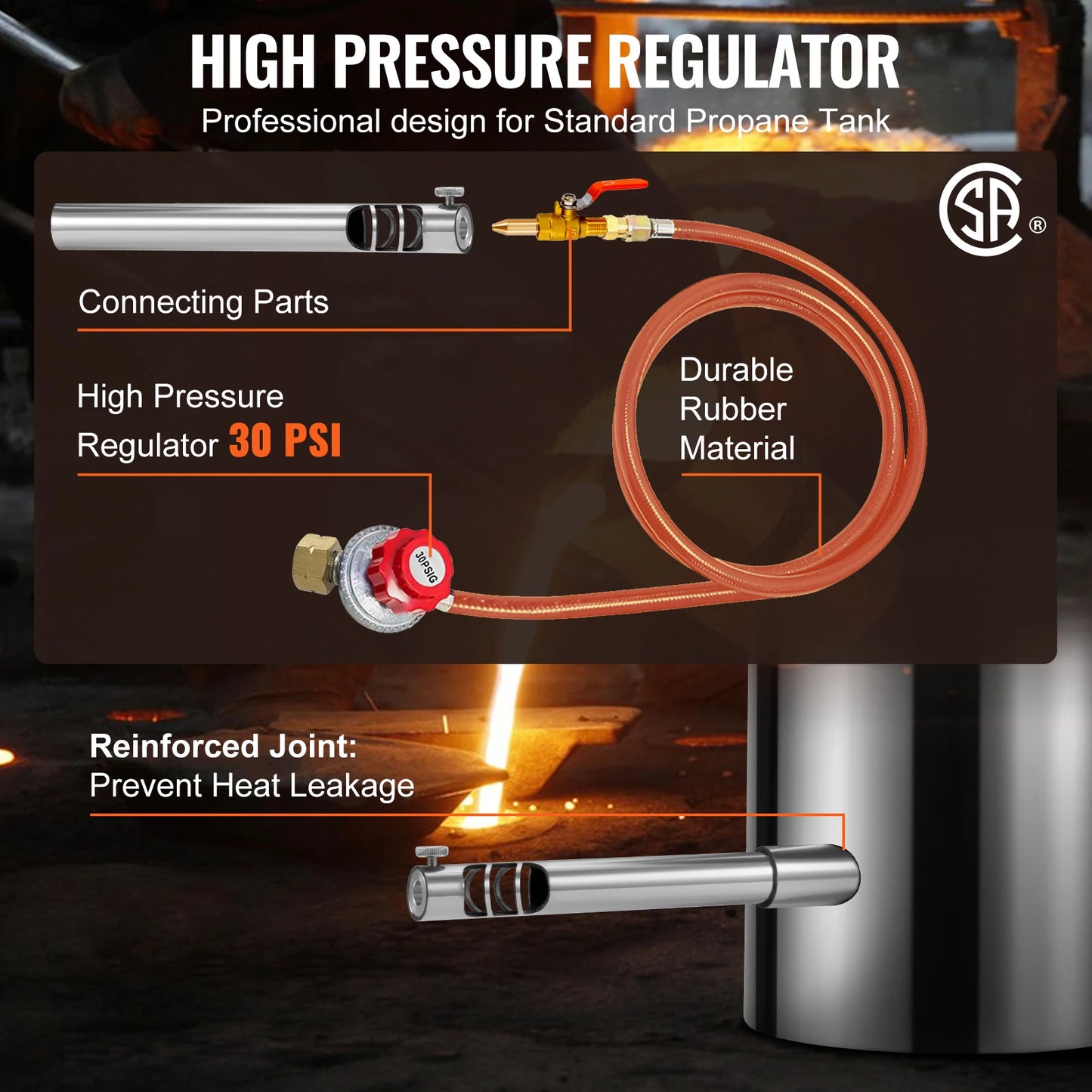 VEVOR 6 kg 12 kg tavicí pec na kov Velkokapacitní slévárna Domácí pece Kovárna s kelímkem a kleštěmi z nerezové oceli