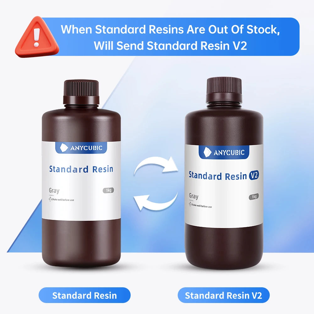 ANYCUBIC Nejnovější HD šedá pryskyřice 405nm UV pryskyřice pro Photon 3D tiskárnu Vysoce přesná UV fotopolymerová pryskyřice