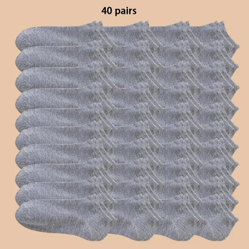 10/40 párů Pánské lodní ponožky Business Sport Absorpce potu Zralé léto Podzim Jednobarevné Nežmolkující Univerzální kotníkové ponožky