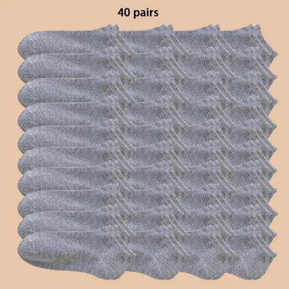 10/40 párů Pánské lodní ponožky Business Sport Absorpce potu Zralé léto Podzim Jednobarevné Nežmolkující Univerzální kotníkové ponožky