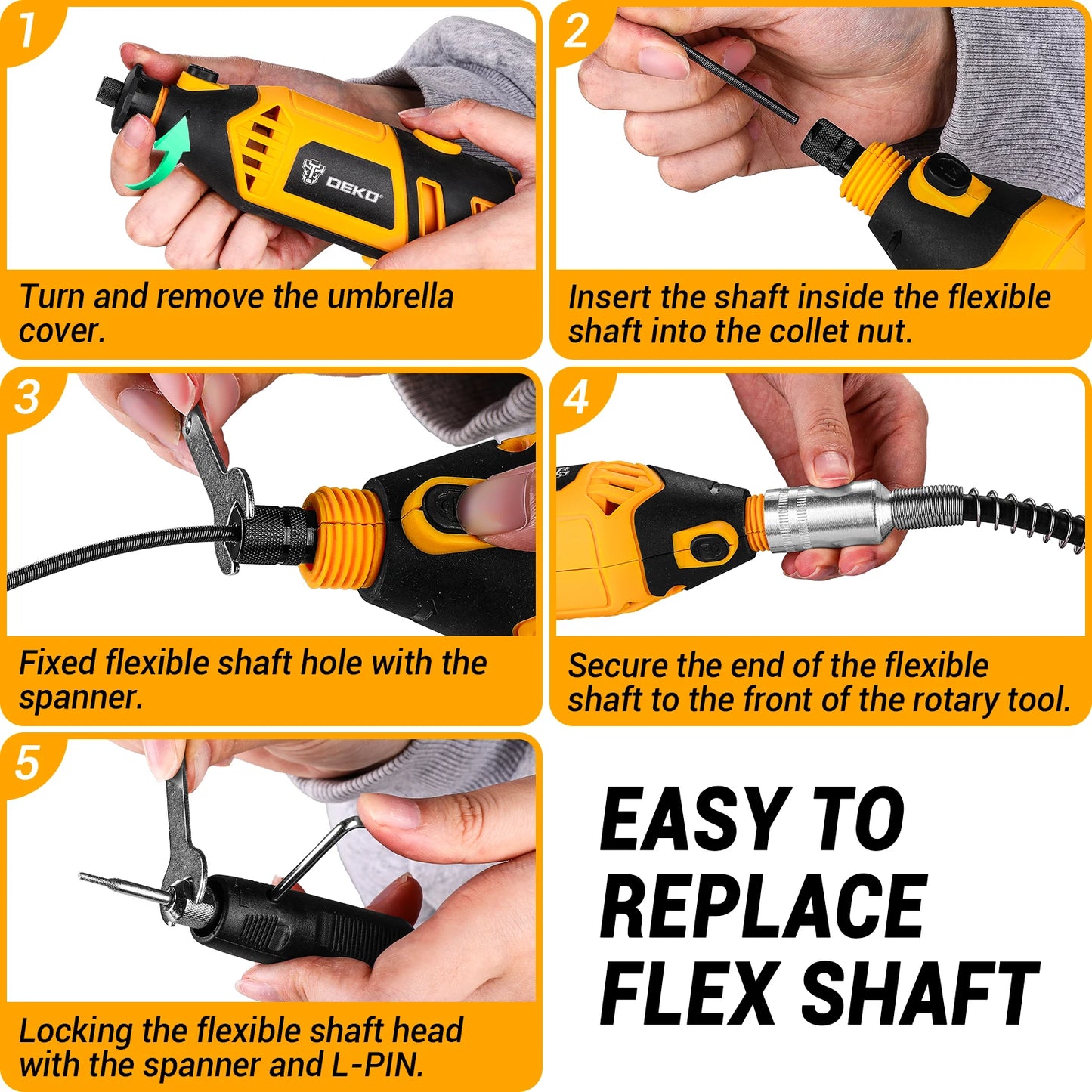 Sada rotačních nástrojů DEKO 220v Elektrické ruční rotační nářadí Mini na dřevo/kov, elektrická bruska