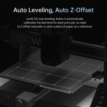 Vícebarevná 3D tiskárna ANYCUBIC Kobra 3 FDM Tisk ve 4 až 8 barvách s maximální rychlostí tisku 600 mm/s Velikost sestavy 250 mm x 250 mm x 260 mm