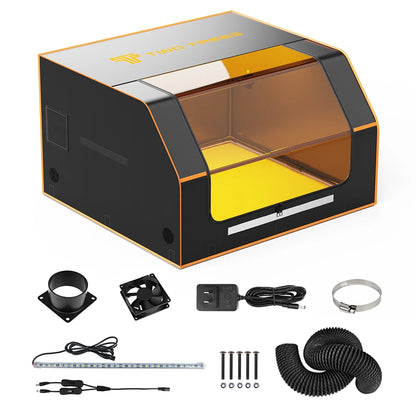 Skříň laserového rytce Twotrees Ohnivzdorný a prachotěsný ochranný kryt 780 x 720 x 460 mm s výfukovým ventilátorem a upevněním na potrubí