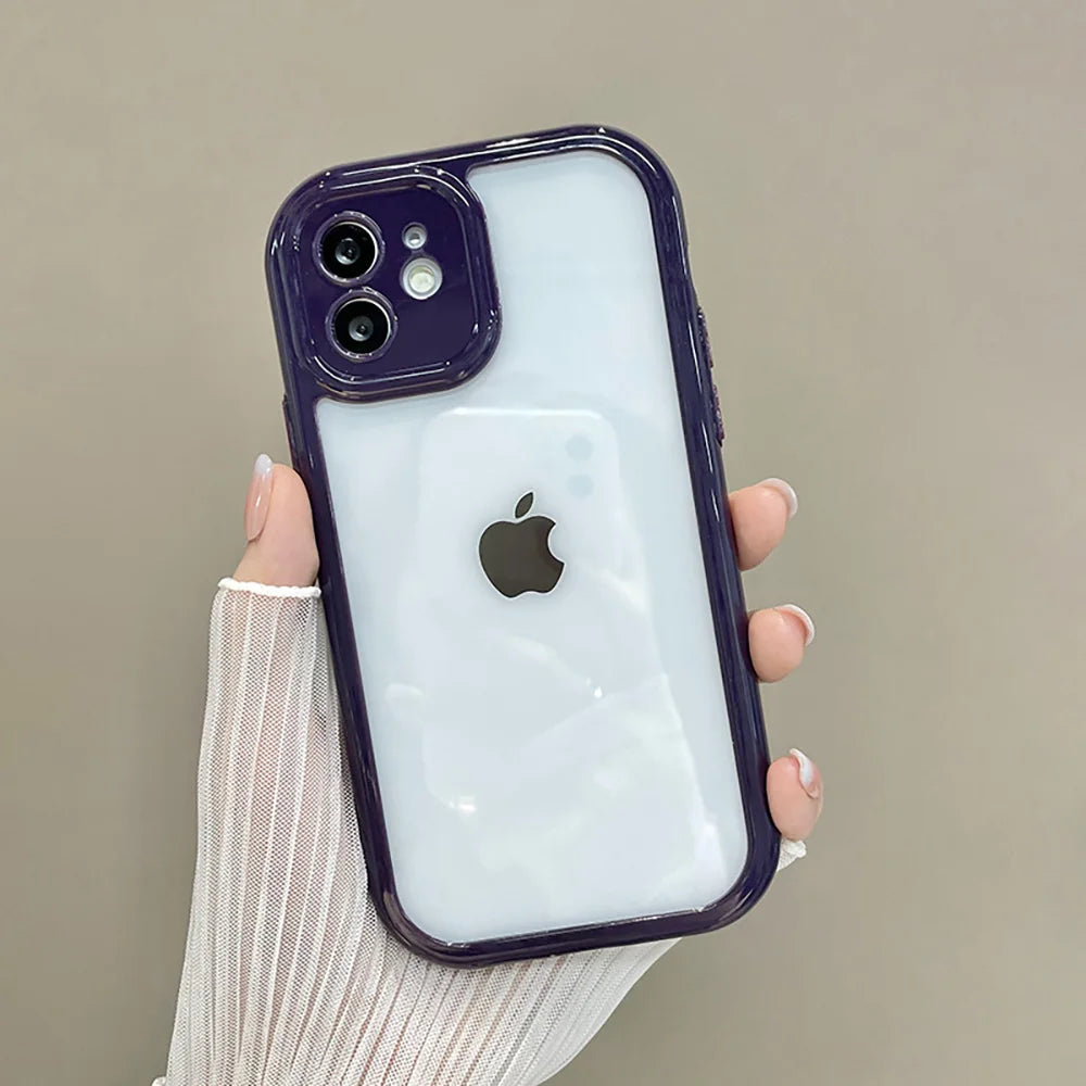 Pouzdro na telefon Candy Color pro iPhone 14 11 12 13 Pro Max X XR XS 7 8 SE Čirý nárazuvzdorný silikonový průhledný zadní kryt