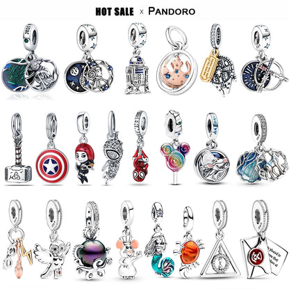 925 Silver Original Charm Beaded Přívěsek Vhodné pro Pandora náramek Planet Marvel Series Beads
