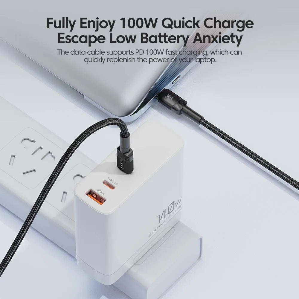 Toocki 100W kabel typu C na USB C PD 3.0 rychlé nabíjení 4.0 rychlé nabíjení typu C na typ C pro iPhone 15 Macbook Samsung Xiaomi