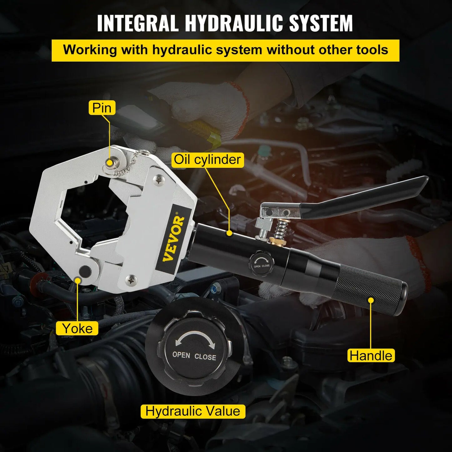 VEVOR Manuální sada AC krimpovacích hadic 71500 se 7Dies Hydraulický krimpovací nástroj na hadice Hydraulický lis Sada na opravu automatické klimatizace