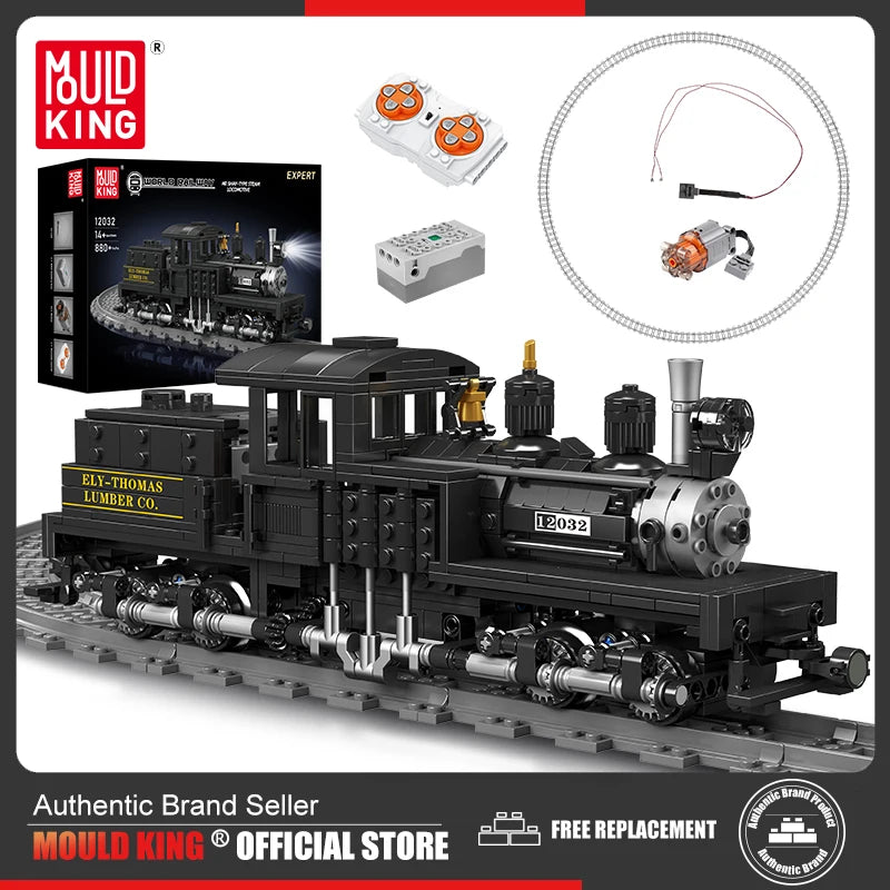 Mold King 12032 Technické hračky do auta Dálkové ovládání Shay Model parní lokomotivy Sestava vlaku Hračky z cihel Dětský vánoční dárek